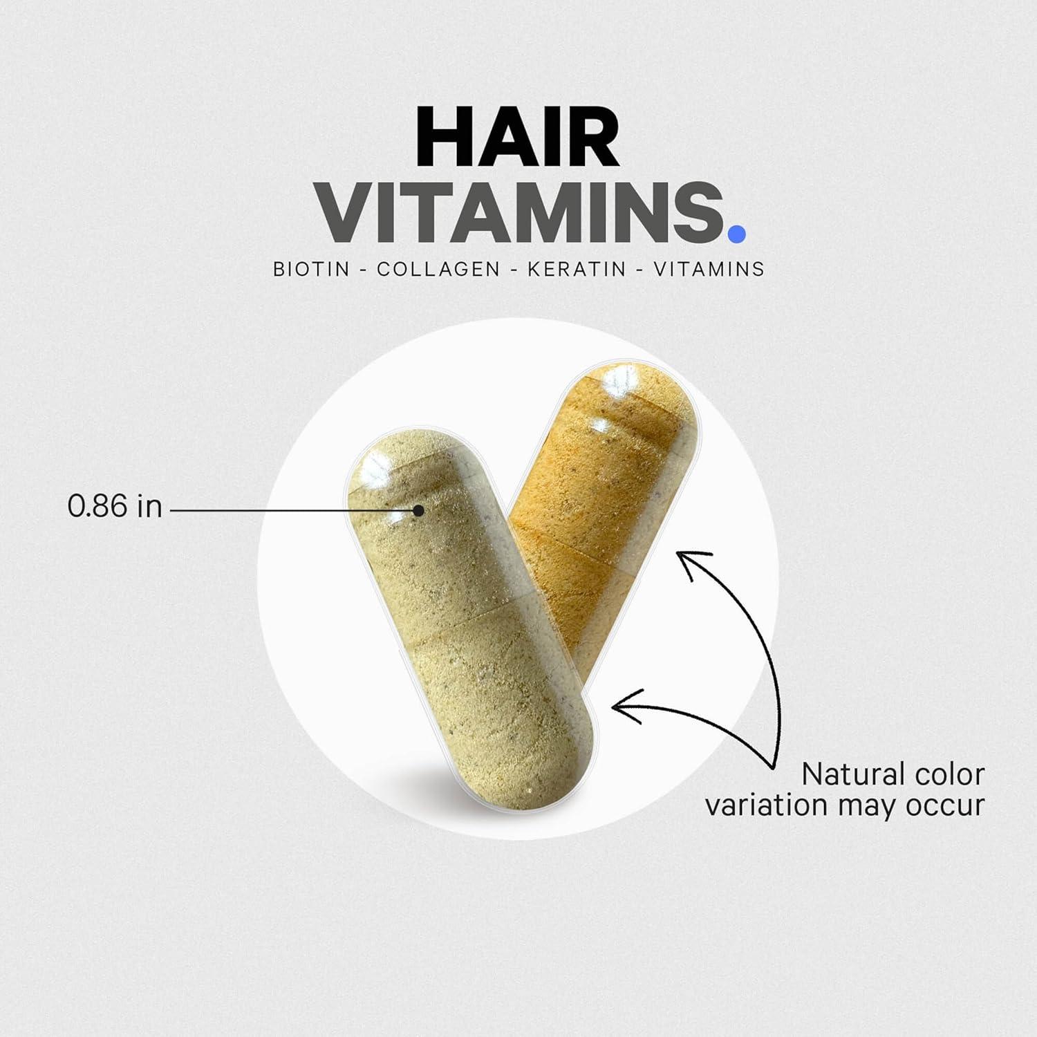 image:imageCodeage Hair Vitamins 10000 mcg Biotin Keratin Collagen Vitamin A B12 C D3 E Zinc Turmeric Probiotics Enzymes Inositol Hair Care Support Healthy Hair Supplement Pills 2 Pack120 Count Pack of 1