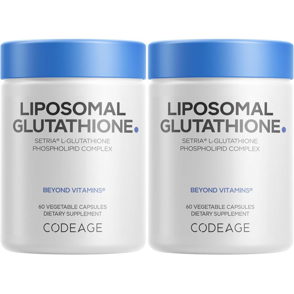 image:imageCodeage Liposomal Glutathione Supplement Pure Reduced Setria LGlutathione Liposomal Delivery Phospholipid Complex Vegan NonGMO 2Pack