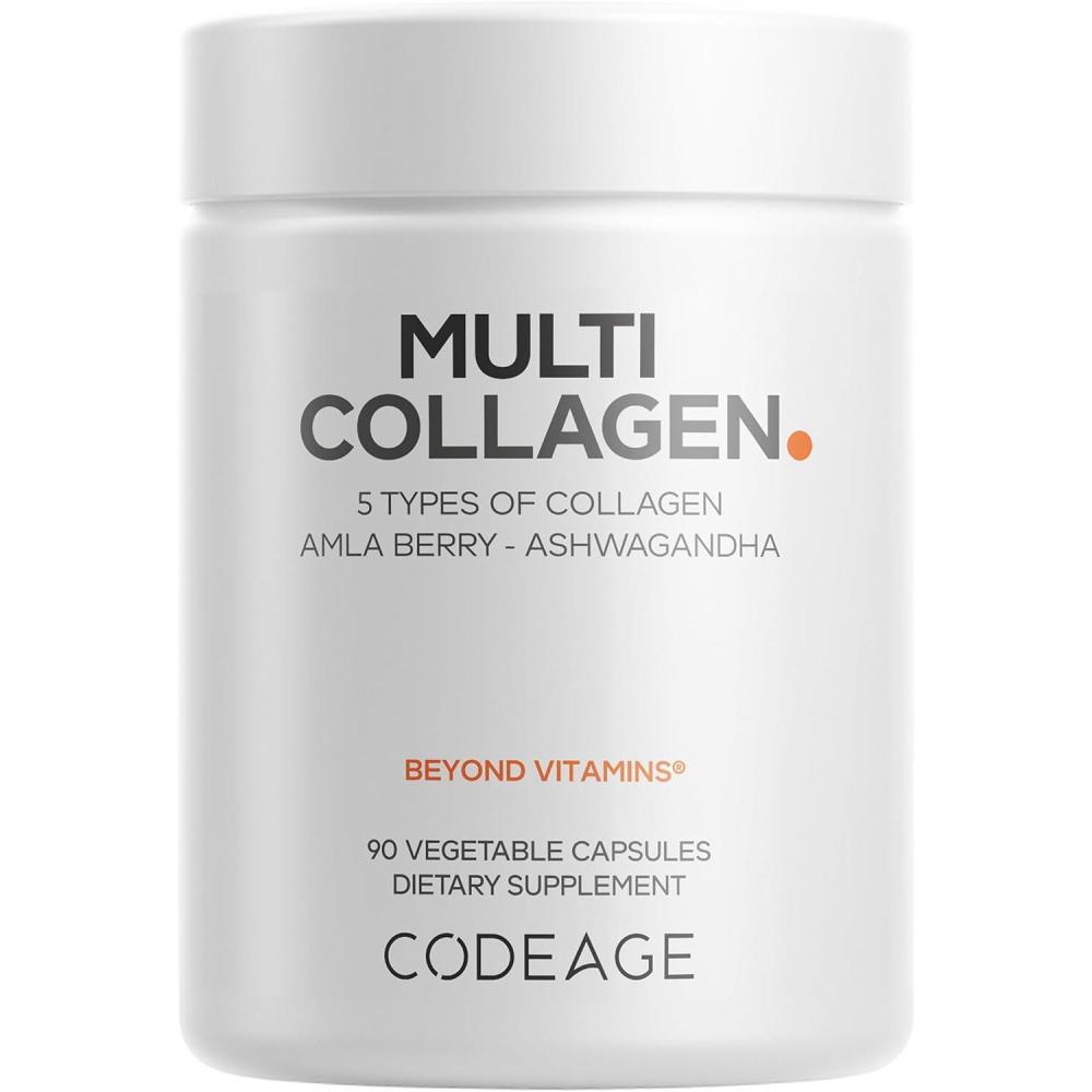 image:imageCodeage Multi Collagen Capsules 5 Collagen Types I II III V amp X Hydrolyzed GrassFed Bovine Protein with Ashwagandha Amla and Vitamins 2Pack90 Count Pack of 1