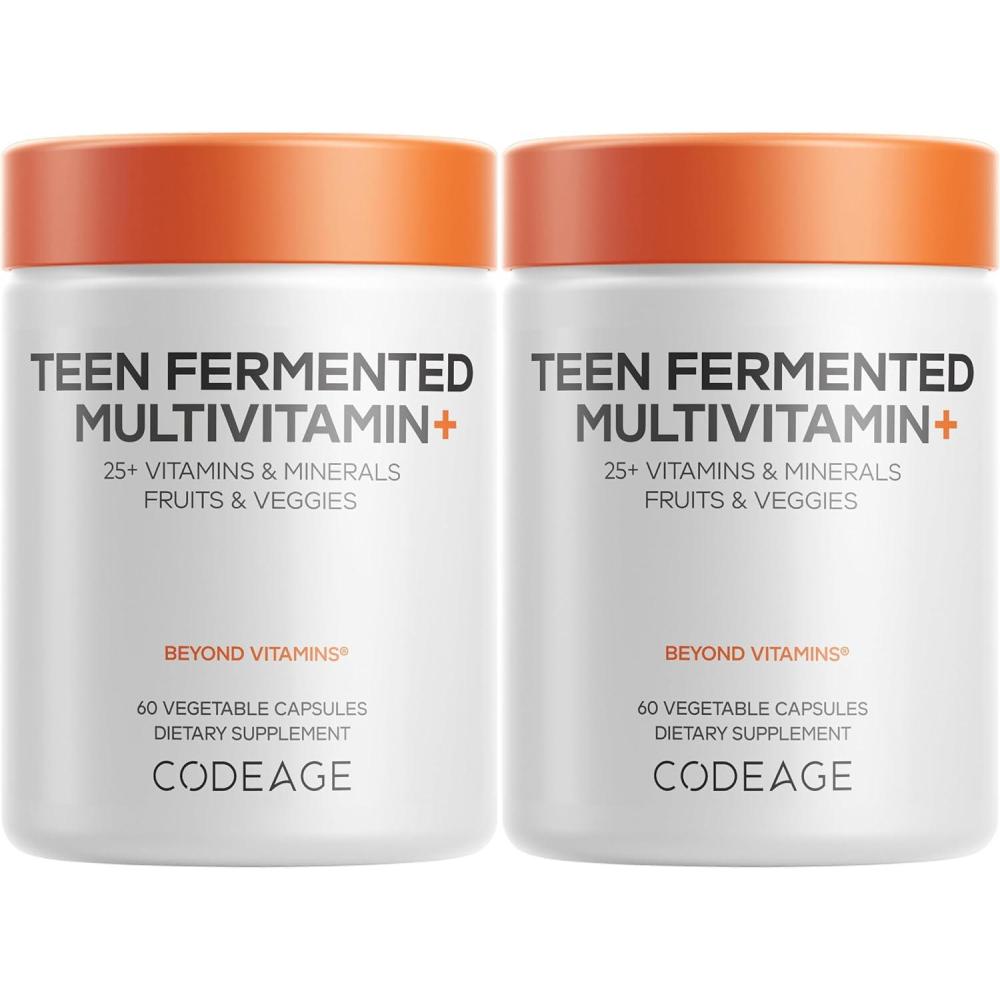 image:imageCodeage Teen Multivitamin Supplement Daily Vitamins and Minerals for Teen Boys and Girls Organic Whole Food Formula with Omega3 and Vitamins A to K 2 Pack2