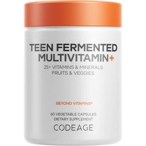 Codeage Teen Multivitamin Supplement – Daily Vitamins and Minerals for Teen Boys and Girls – Organic Whole Food Formula with Omega-3 and Vitamins A to K – 2 Pack(1)