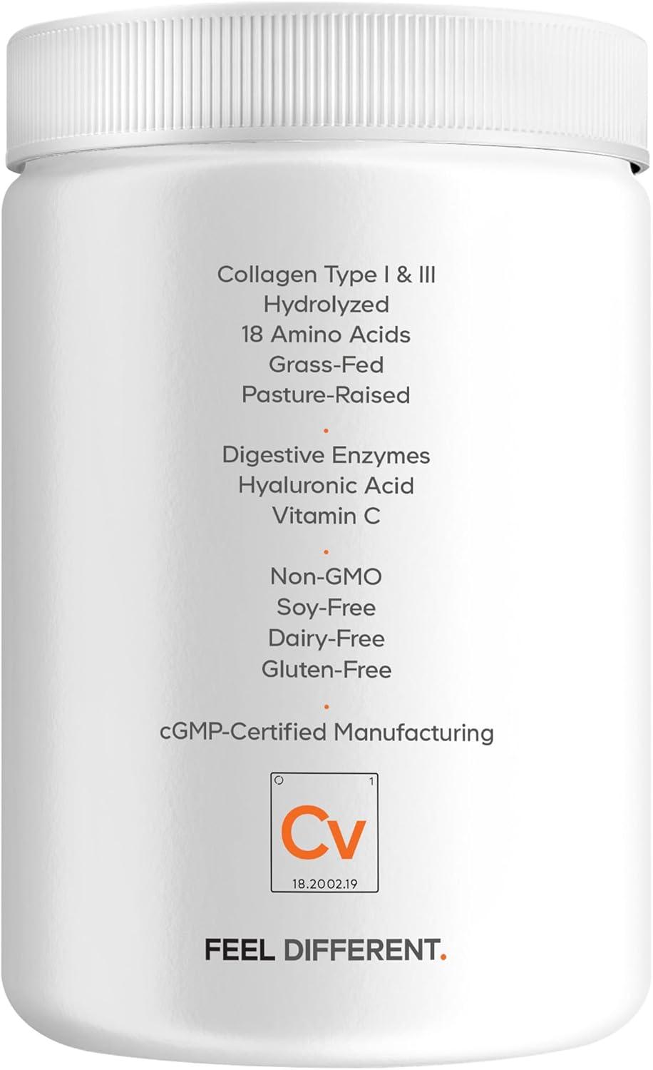 image:imageCodeage Collagen Peptides Powder Vitamin C 20g GrassFed Collagen Per Serving Digestive Enzymes Hyaluronic Acid 18 Amino Acids Hydrolyzed Collagen Protein NonGMO Unflavored 998 oz