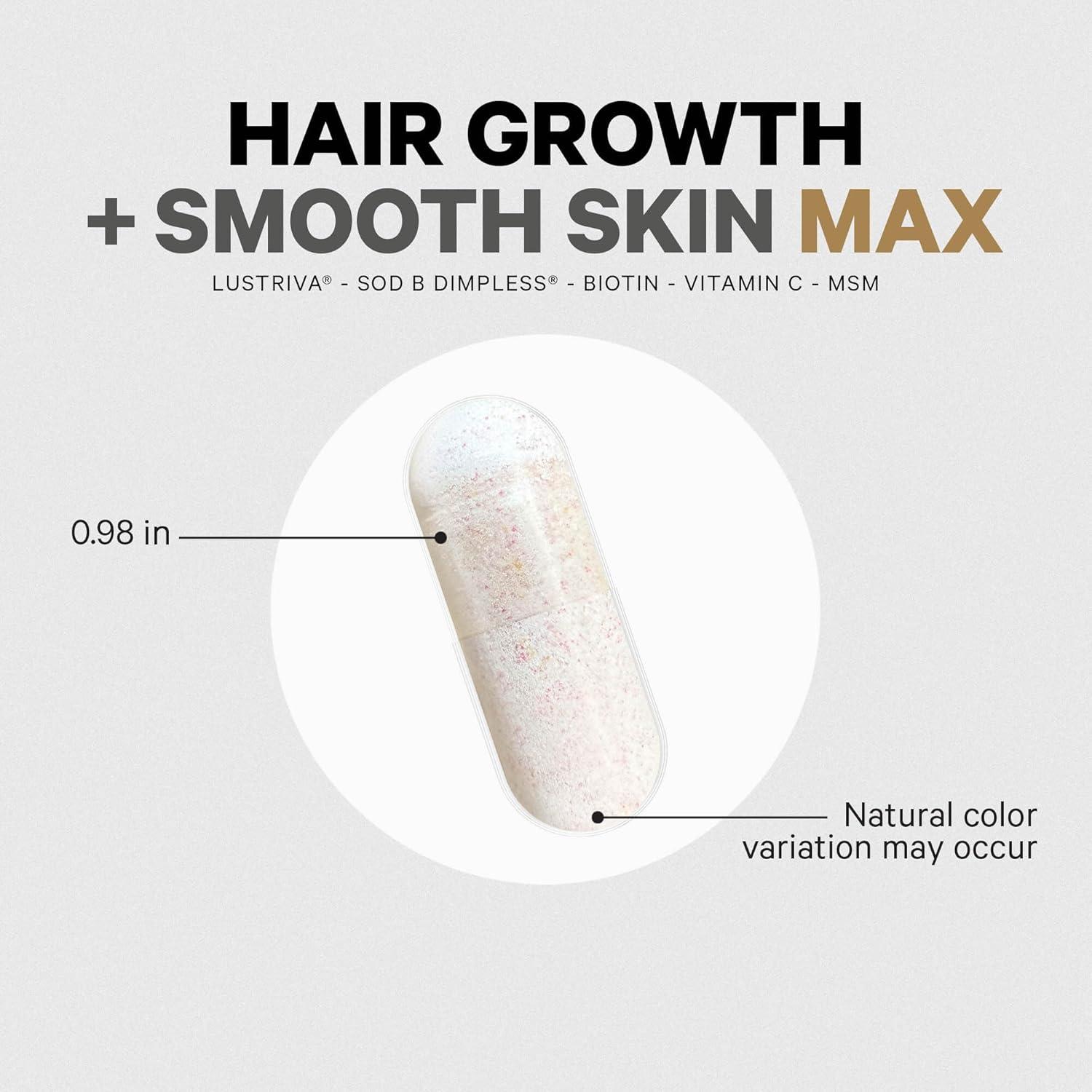 image:imageCodeage Hair Growth Smooth Skin Max Vitamins Supplement Patented Lustriva amp SOD B Dimpless Superoxide Dismutase Hair Growth Health Skin Cellulite Support Biotin Vitamin C MSM 30 Capsules