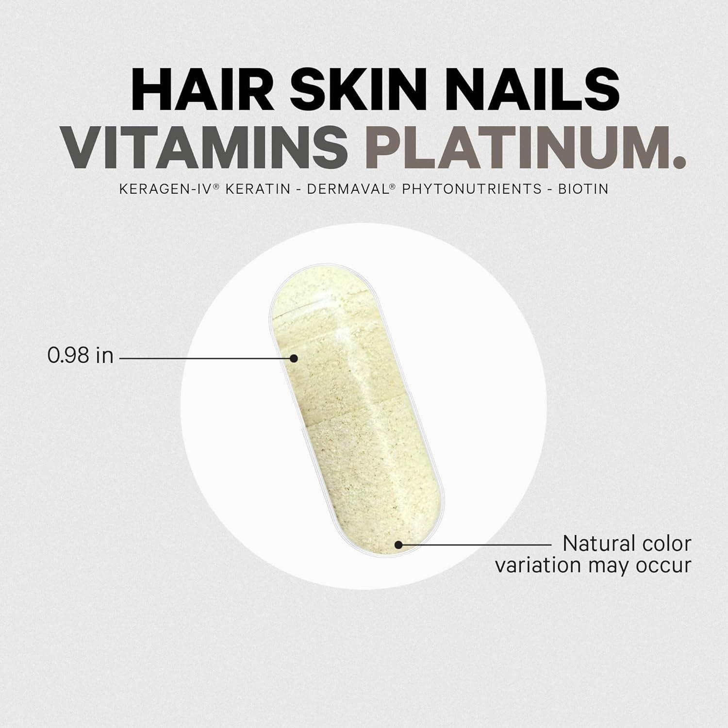 image:imageCodeage Hair Skin Nails Vitamins Platinum KeraGENIV Keratin Dermaval Hair Fall Skin Elasticity amp Moisture Support Biotin 5000 Collagen Vitamin C Coffeeberry PABA Supplement 60 Capsules
