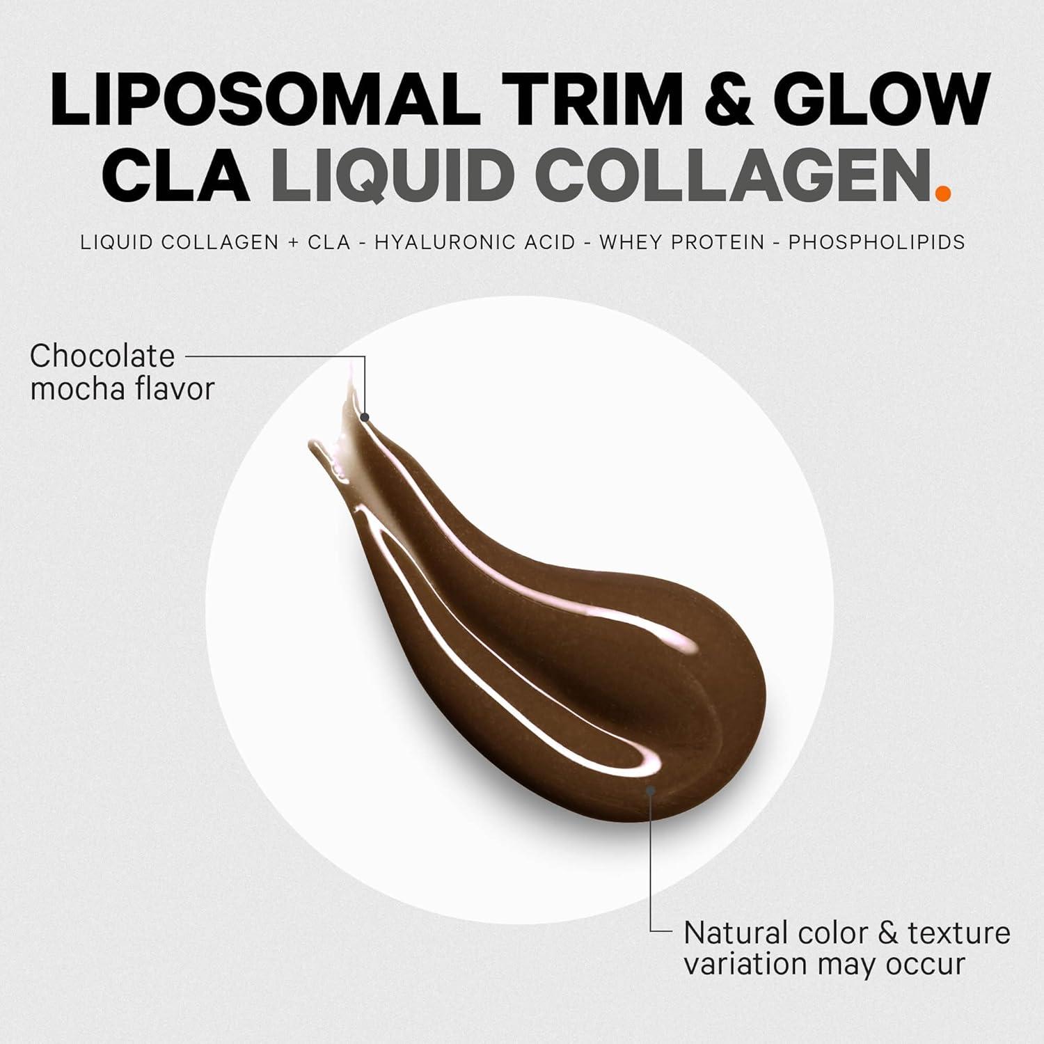 image:imageCodeage Liquid Collagen Supplement Chocolate Flavor Beauty Trim amp Glow Liposomal Collagen Peptides CLA Conjugated Linoleic Acid Hyaluronic Acid Vitamin E Hydrolyzed NonGMO 1522 fl oz