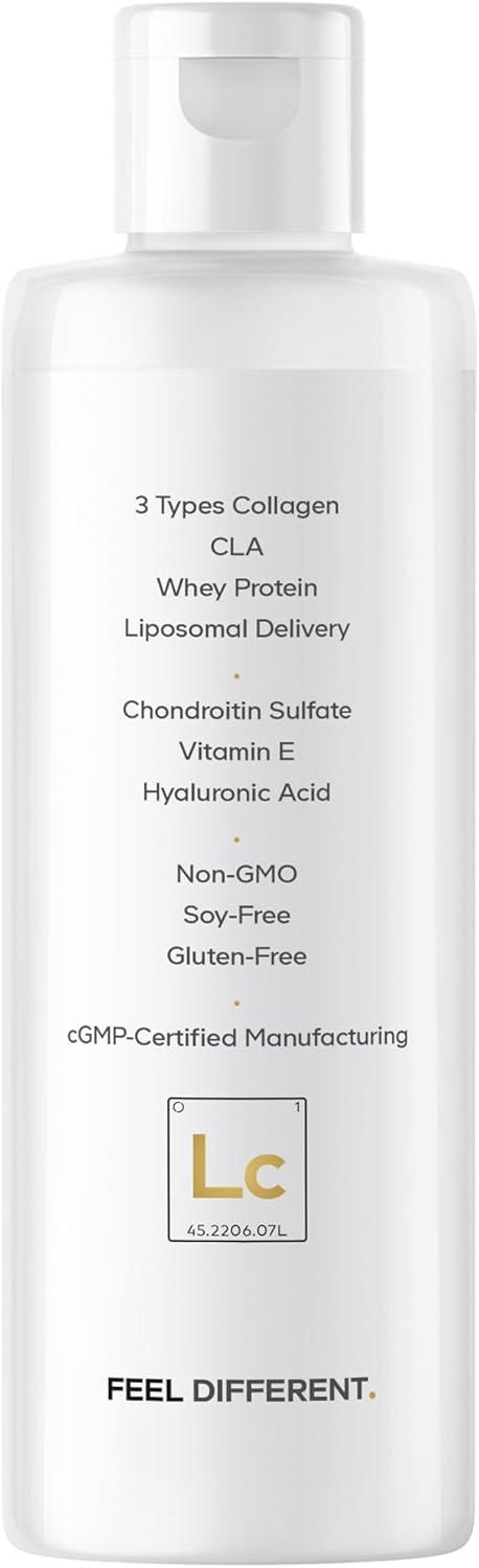 image:imageCodeage Liquid Collagen Supplement Vanilla Flavor Beauty Trim amp Glow Liposomal Collagen Peptides CLA Conjugated Linoleic Acid Hyaluronic Acid Vitamin E Hydrolyzed NonGMO 1522 fl oz