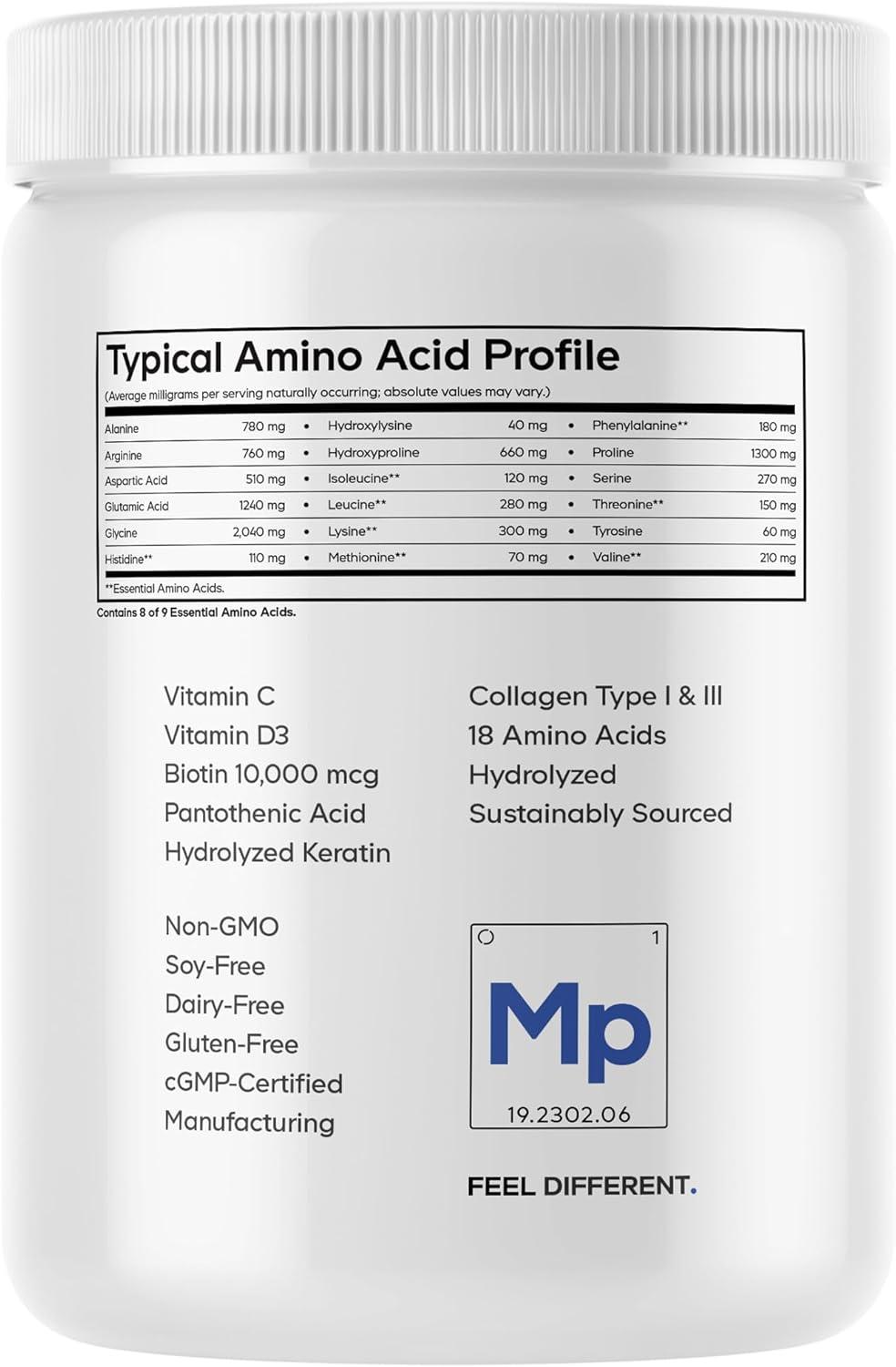 image:imageCodeage Marine Collagen Protein Powder Supplement Platinum Biotin 10000 mcg Vitamin C D3 amp B6 Keratin Hyaluronic Acid Niacin Wild Caught Hydrolyzed Fish Collagen Peptides NonGMO 1150 oz