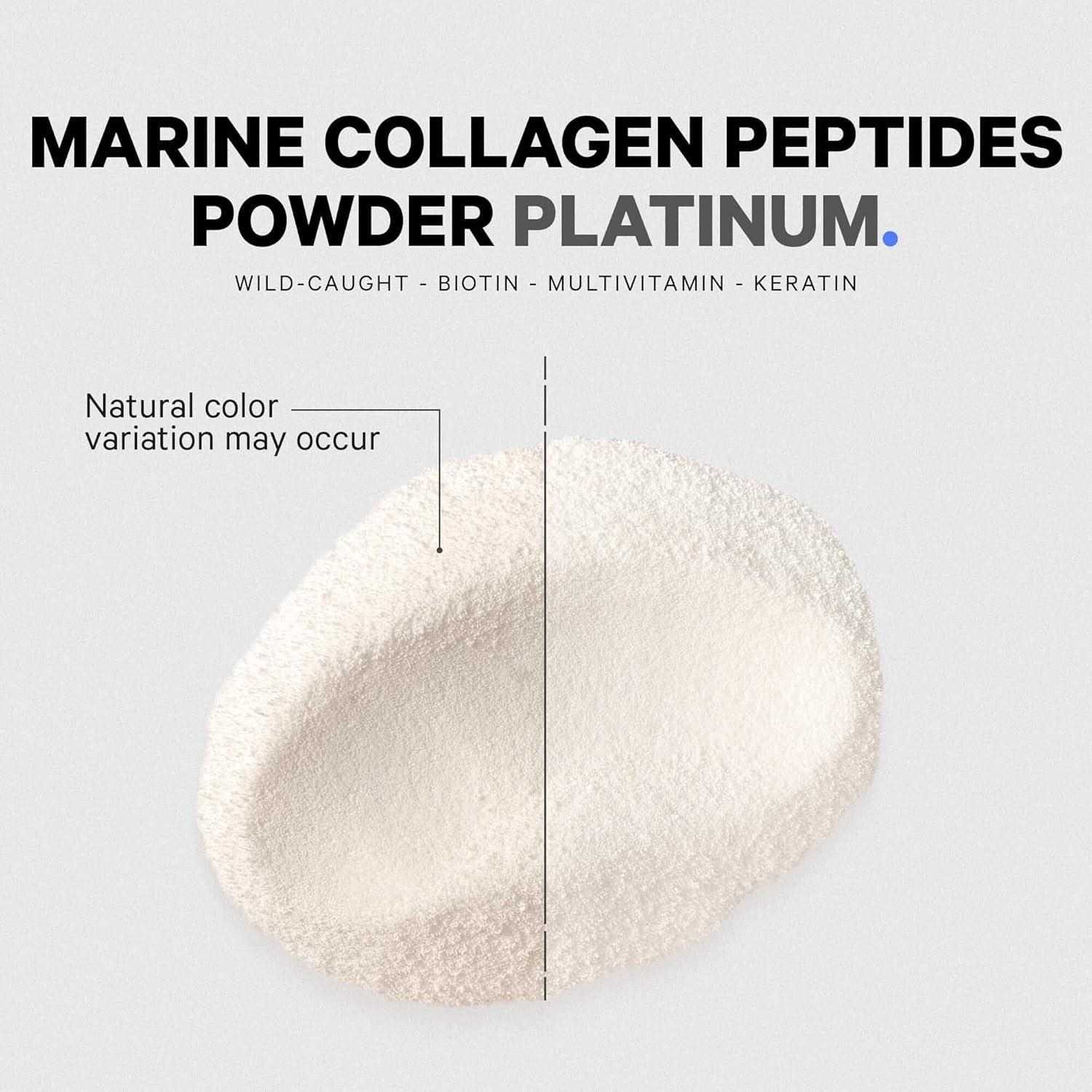 image:imageCodeage Marine Collagen Protein Powder Supplement Platinum Biotin 10000 mcg Vitamin C D3 amp B6 Keratin Hyaluronic Acid Niacin Wild Caught Hydrolyzed Fish Collagen Peptides NonGMO 1150 oz