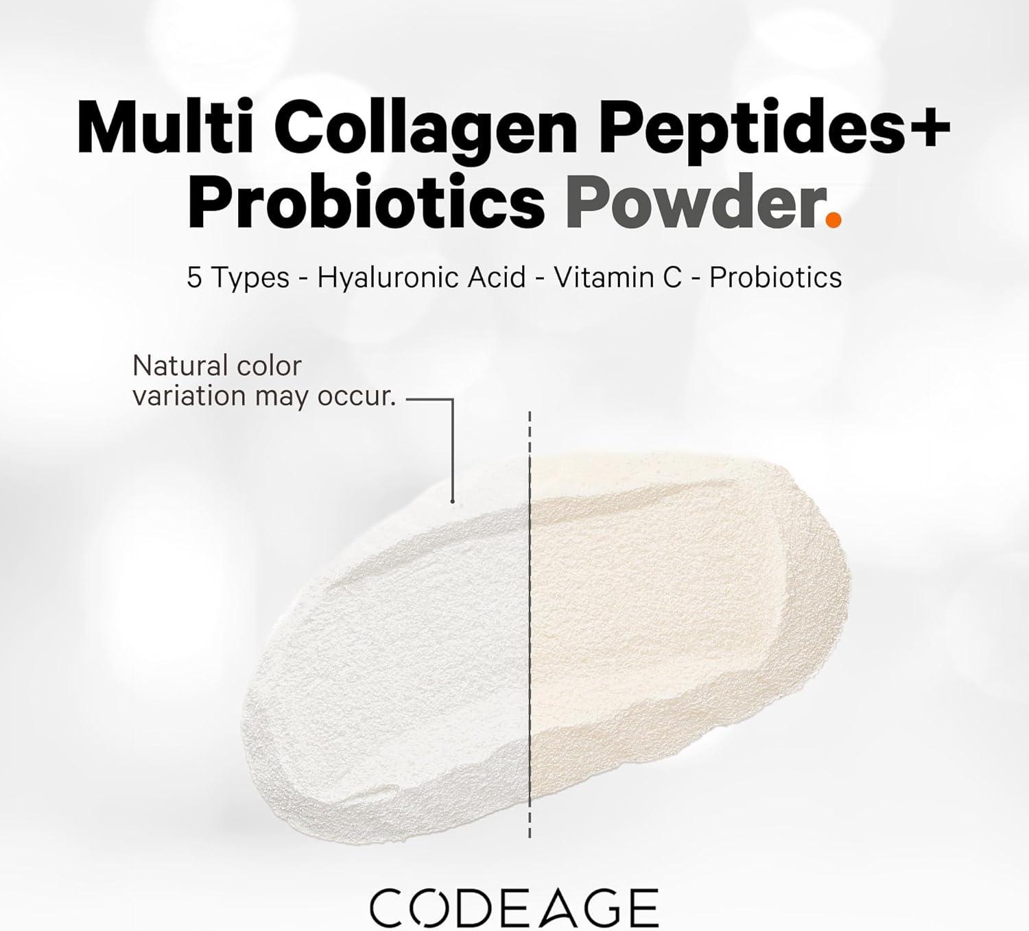 image:imageCodeage Multi Collagen Peptides Powder Probiotics Black Edition Vitamin C Hyaluronic Acid Powder Supplement GrassFed Hydrolyzed Zero Carbs Type I II III V amp X Unflavored 1058oz