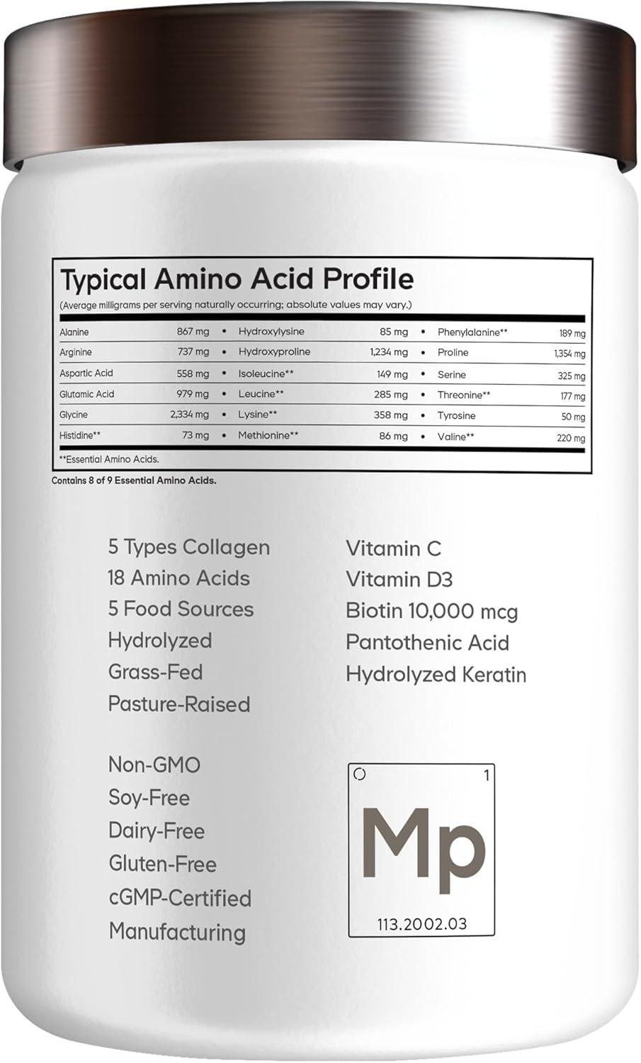 image:imageCodeage Multi Collagen for Women amp Men Biotin 10000mcg Keratin Protein Powder Vitamin C B6 D3 Hyaluronic Acid Niacin Hydrolyzed Collagen Coffee Creamer 5 Types Unflavored NonGMO 115oz