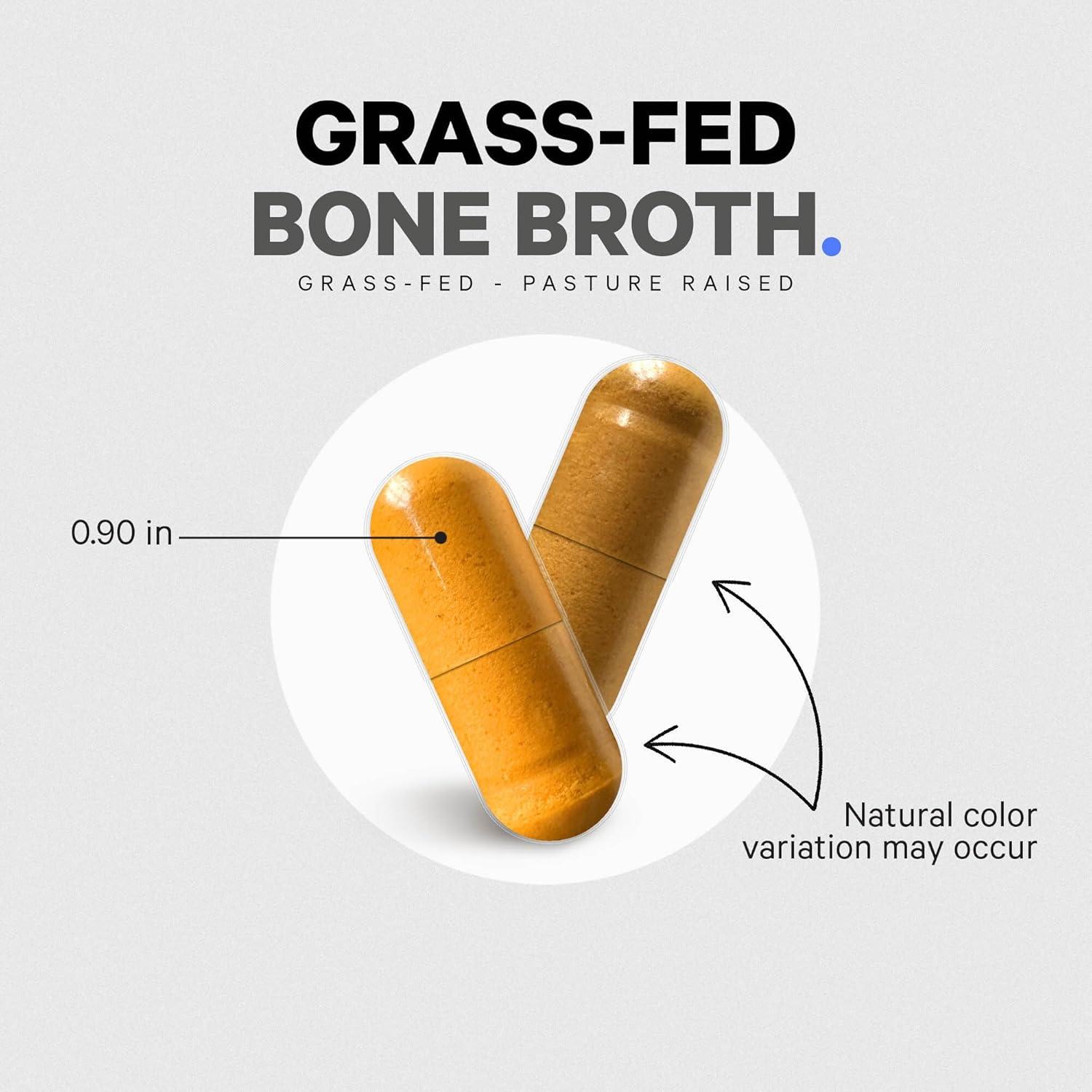 image:imageCodeage Organic Bone Broth Collagen Peptides Capsules Supplement Bone Broth Grass Fed Beef FreeRange Chicken Turmeric amp Ashwagandha Collagen Types I II III NonGMO 180 Capsules