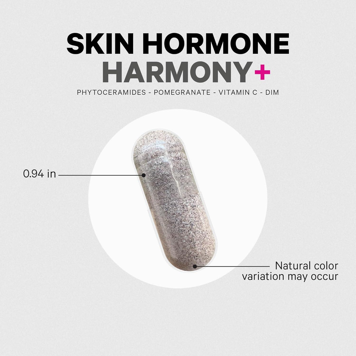 image:imageCodeage Skin Hormone Harmony Supplement Skin Hair Support with Ceramosides Red Orange Complex Diindolylmethane Astaxanthin Vitamin C Ascorbic Acid Liposomal Delivery NonGMO 30 Capsules