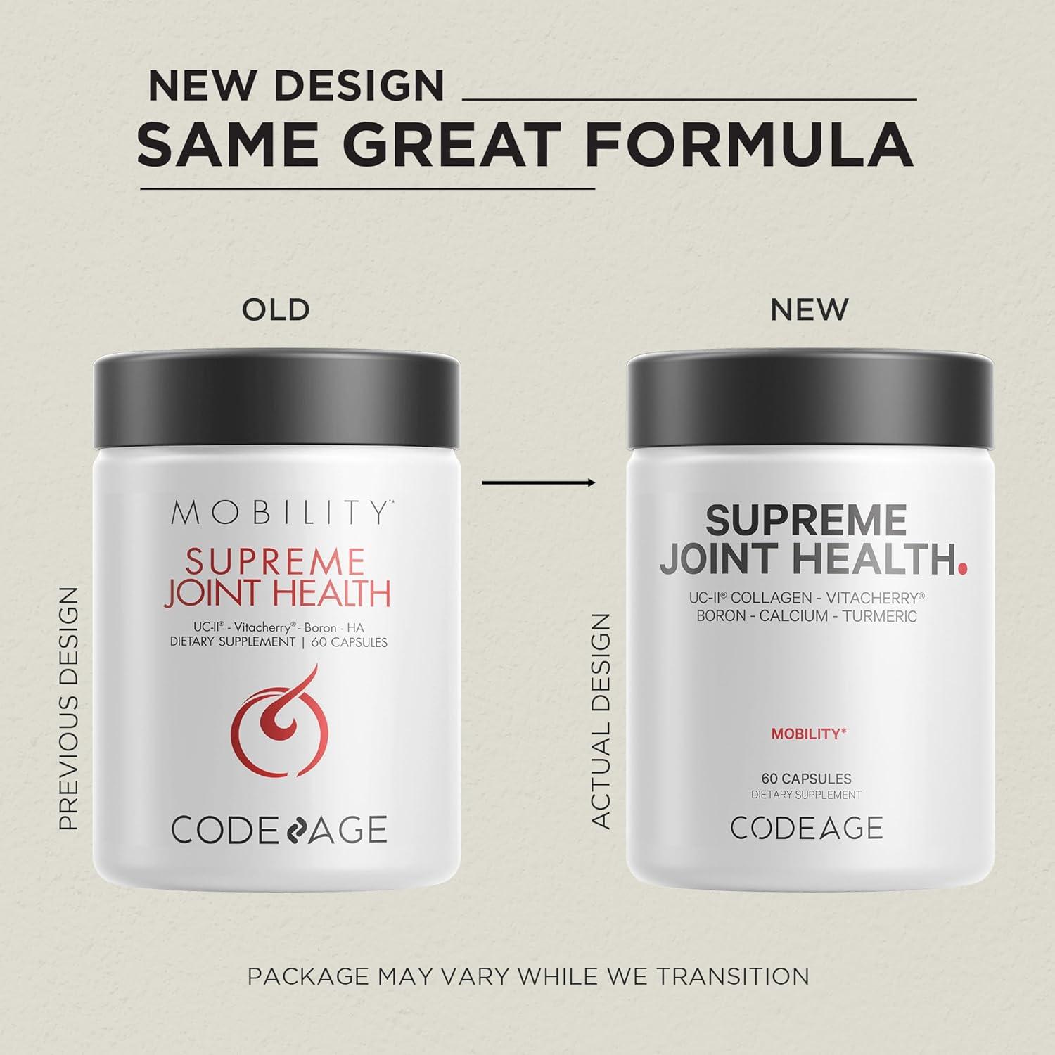 image:imageCodeage Supreme Joint Health UCII Collagen Capsules Type II VitaCherry Sport Cherries Boron Calcium Fructoborate Hyaluronic Acid Turmeric Bromelain amp Boswellia Supplement NonGMO 60 Count