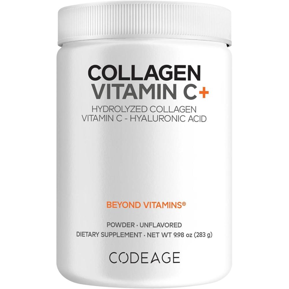 image:imageCodeage Collagen Peptides Powder Vitamin C 20g GrassFed Collagen Per Serving Digestive Enzymes Hyaluronic Acid 18 Amino Acids Hydrolyzed Collagen Protein NonGMO Unflavored 998 oz
