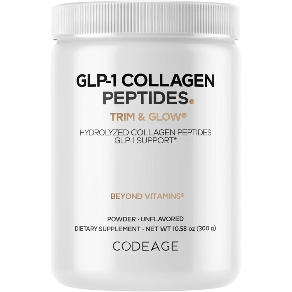 image:imageCodeage GLP1 Collagen Powder Supplement Nextida GC Collagen Peptides GLP 1 Support Hydrolyzed GrassFed Type I amp III Unflavored NonGMO GlutenFree DairyFree 1058 Oz
