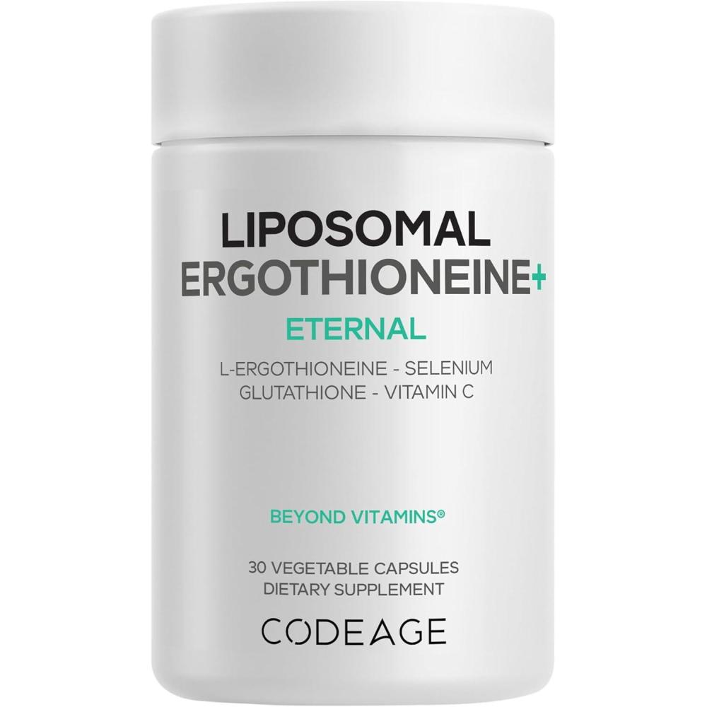 image:imageCodeage Liposomal Ergothioneine Supplement LErgothioneine LGlutathione Vitamin C Selenium Phospholipid Complex Healthy Aging amp Antioxidant Vegan NonGMO SoyFree 30 Capsules