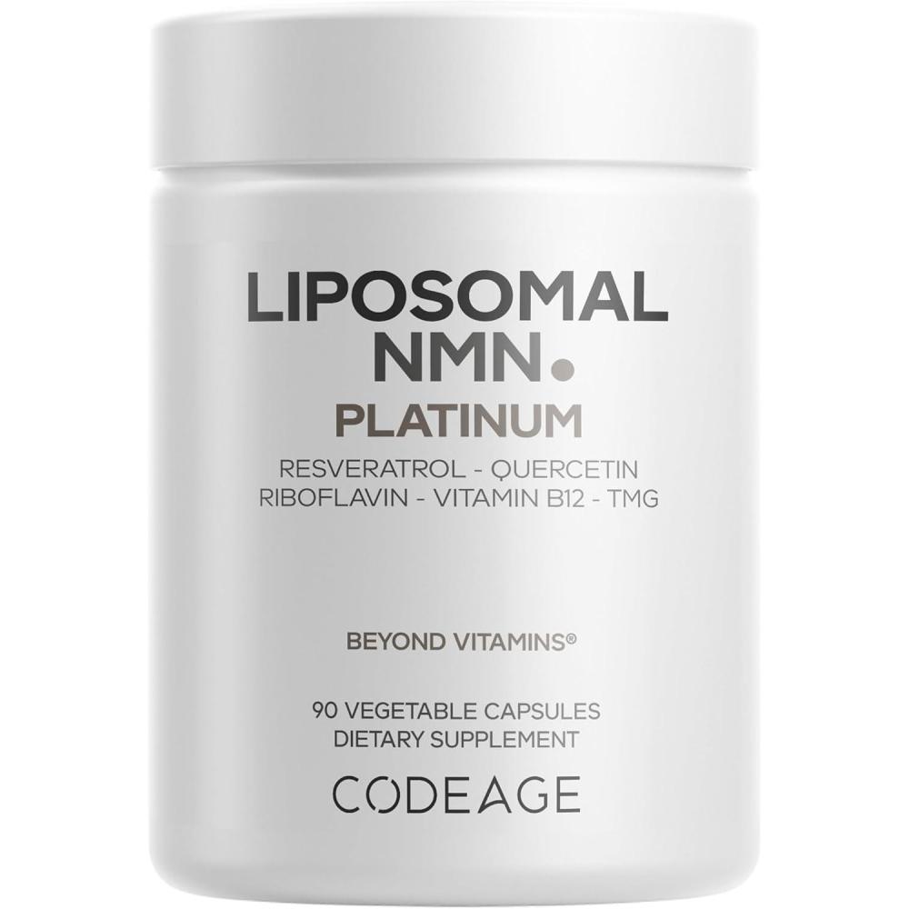 image:imageCodeage Liposomal NMN Platinum 500 mg NMN Supplement Nicotinamide Mononucleotide NAD Precursor Quercetin Resveratrol Betaine TMG Vitamin B2 Riboflavin amp Vitamin B12 NonGMO 90 Capsules
