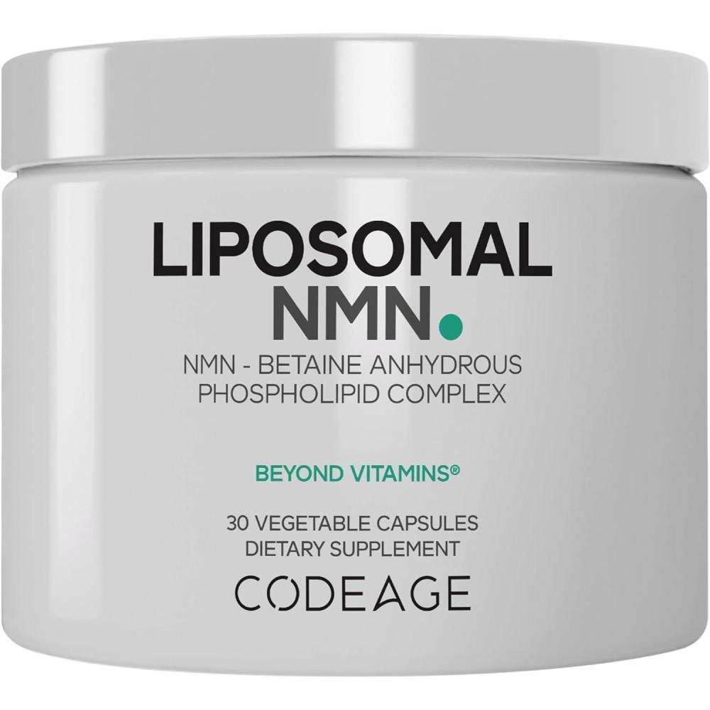 image:imageCodeage Liposomal NMN amp TMG Supplement Nicotinamide Mononucleotide NAD Precursor Betaine Anhydrous Trimethylglycine TMG NonGMO 30 Capsules