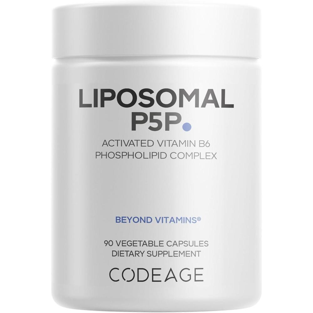 image:imageCodeage Liposomal P5P Supplement Vitamin B6 as Pyridoxal5 Phosphate Liposomal Delivery Active B6 Form 3Month Supply 1 Capsule Daily NonGMO 90 Capsules
