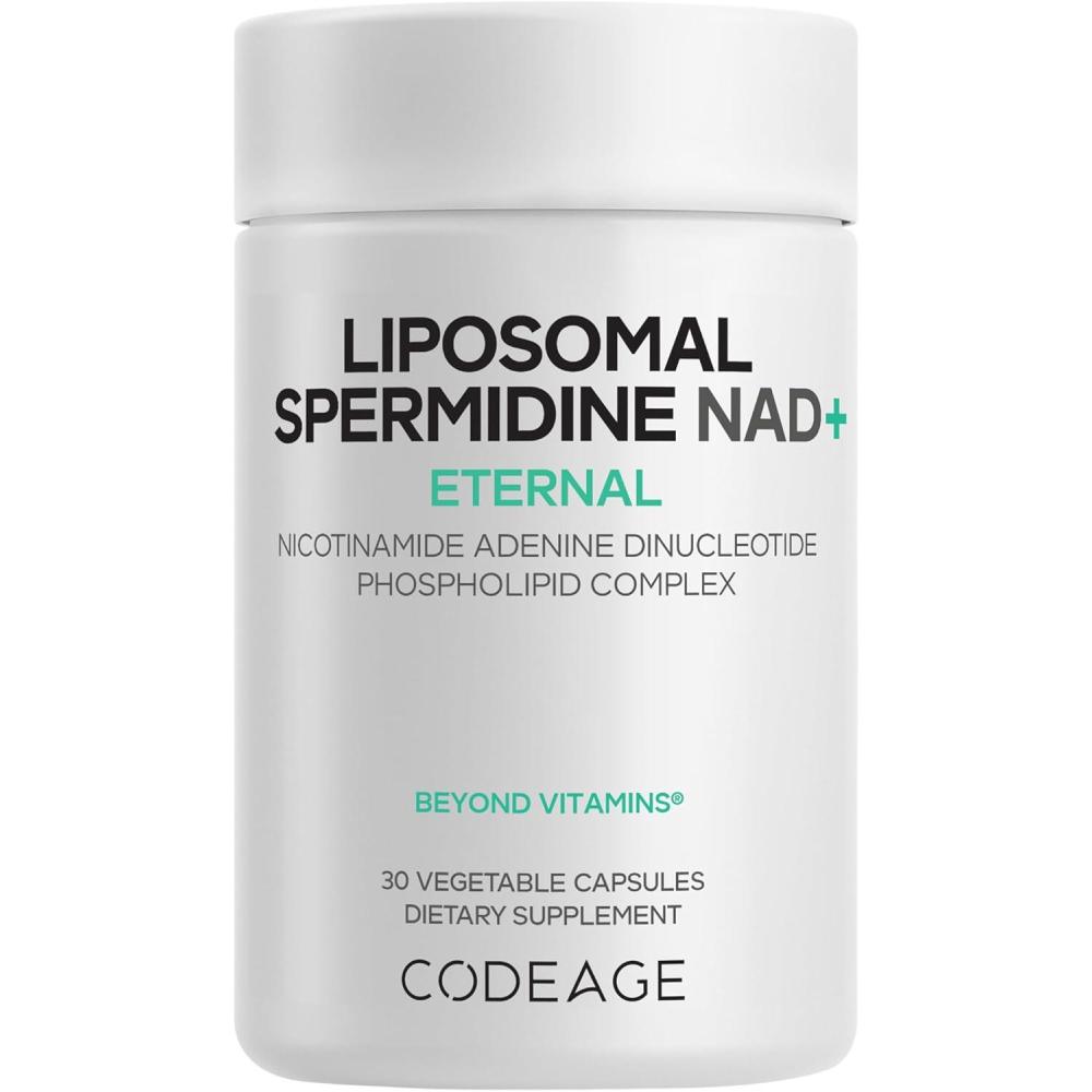 image:imageCodeage Liposomal Spermidine NAD Spermidine Supplement 500 Mg NAD Vitamin C Liposomal Delivery Nicotinamide Adenine Dinucleotide Pills 1 Capsule Per Serving Vegan NonGMO 30 Capsules