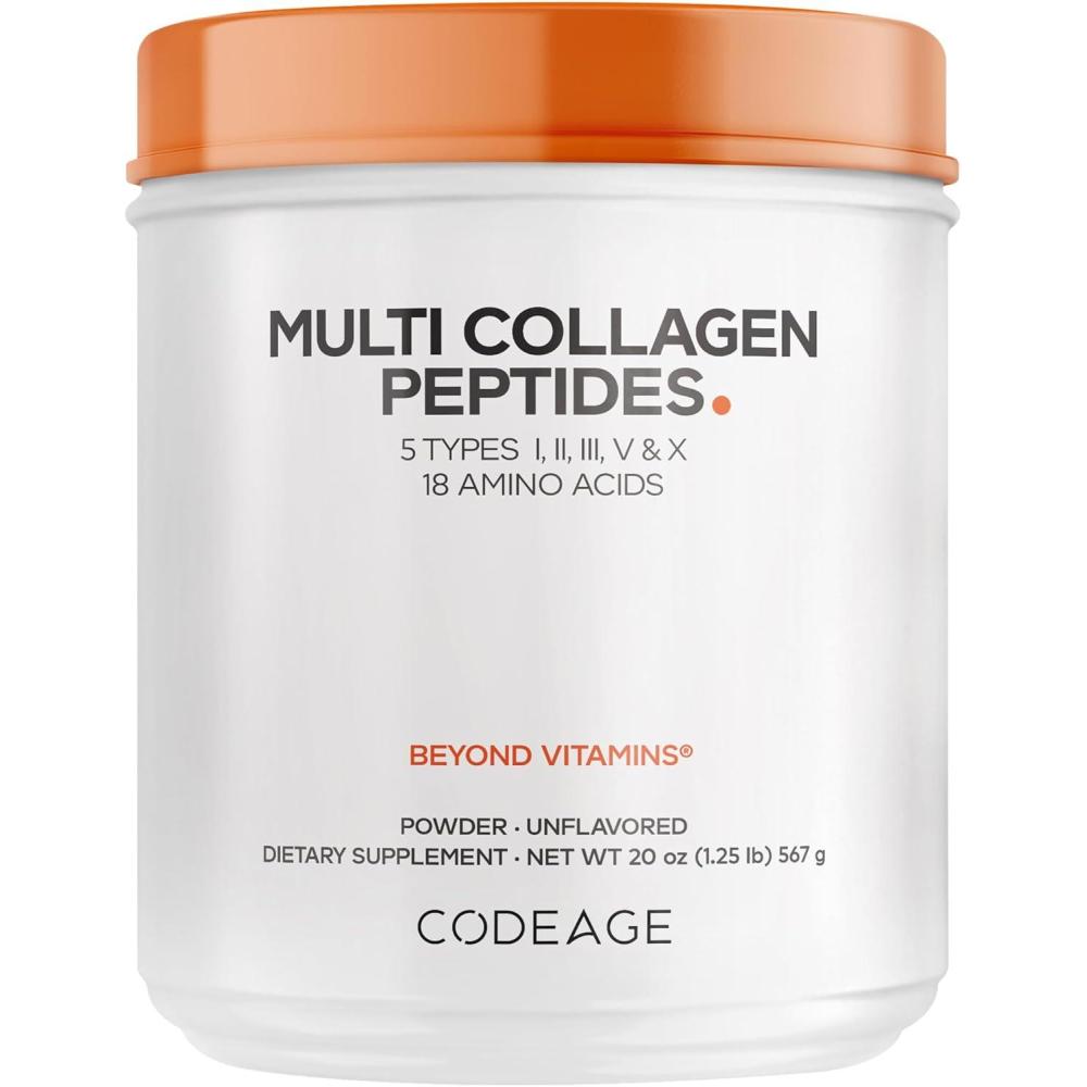 image:imageCodeage Multi Collagen Protein Powder Peptides Hydrolyzed Collagen for Women amp Men Collagen Supplements Grass Fed Bone Broth 2Month Supply Unflavored Type 1 2 3 5 amp 10 NonGMO 20 OZ125 Pound Pack of 1