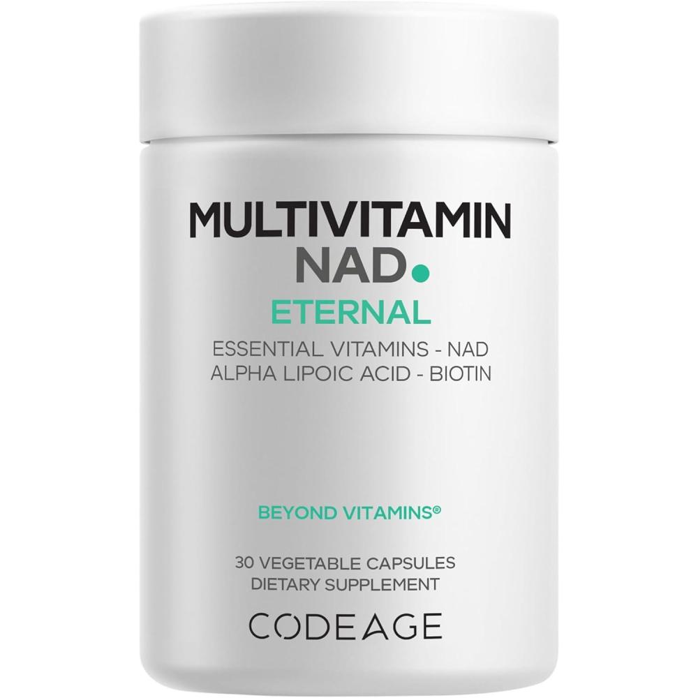 image:imageCodeage Multivitamin NAD Supplement NAD Energy amp Healthy Aging Support Vitamin D3 K2 P5P Methylated B12 Alpha Lipoic Acid Folate Riboflavin Biotin B Complex Pills NonGMO 30 Capsules