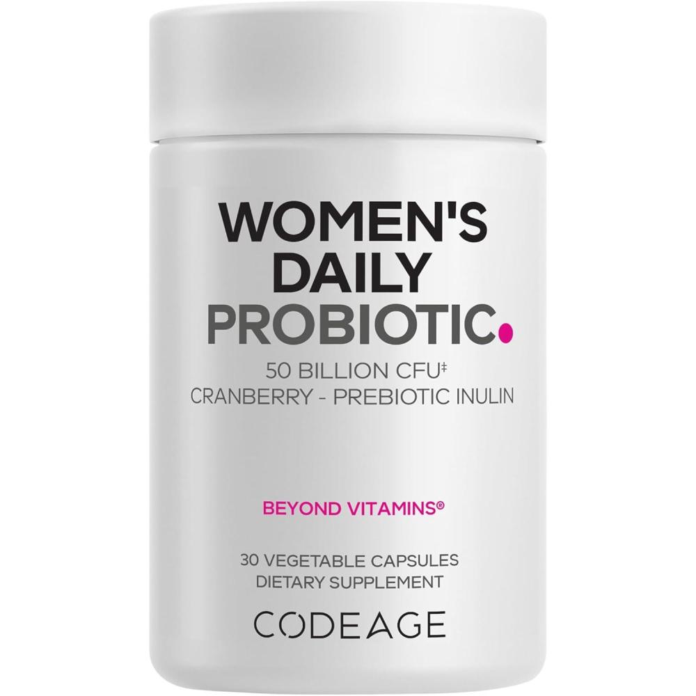 image:imageCodeage Womens Daily Probiotic Supplement 50 Billion CFU Supplement Cranberry Fruit Powder Prebiotic Chicory Root Inulin Womens Wellness Support 1 Capsule Per Serving NonGMO 30 Capsules