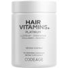 Codeage Hair Vitamins Platinum – Lustriva Hair Growth Support, Spermidine, AstraGin, Biotin, Keratin, Collagen, Enzymes, Omega-3, Multivitamins, Probiotics – Healthy Hair Supplement – 90 Capsules