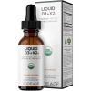 Codeage Liquid D3+K2 Vitamins USDA Organic – Vitamin D3 2000 IU, Vitamin K2 (MK4 & MK7) Liquid Drops – Immune Support – Unflavored – Organic MCT Oil – Non-GMO – 1 fl oz