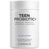 Codeage Teen Probiotic+ Supplement – 25 Billion CFU Probiotic Blend with Prebiotics, Postbiotics & Chamomile – Gut & Digestion Support for Teens and Teenagers 12 & Up – Non-GMO- 30 Capsules