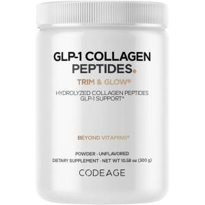 Codeage GLP-1 Collagen Powder Supplement – Nextida GC Collagen Peptides – GLP 1 Support – Hydrolyzed, Grass-Fed, Type I & III, Unflavored – Non-GMO, Gluten-Free, Dairy-Free – 10.58 Oz