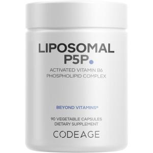 Codeage Liposomal P5P Supplement – Vitamin B6 as Pyridoxal-5’– Phosphate – Liposomal Delivery – Active B6 Form – 3-Month Supply – 1 Capsule Daily – Non-GMO – 90 Capsules