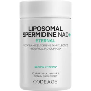 Codeage Liposomal Spermidine NAD+ Spermidine Supplement – 500 Mg NAD+ Vitamin C – Liposomal Delivery – Nicotinamide Adenine Dinucleotide Pills – 1 Capsule Per Serving – Vegan, Non-GMO – 30 Capsules