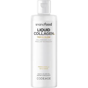 Codeage Liquid Collagen Supplement Vanilla Flavor, Beauty Trim & Glow Liposomal Collagen Peptides, CLA Conjugated Linoleic Acid, Hyaluronic Acid, Vitamin E, Hydrolyzed, Non-GMO, 15.22 fl oz