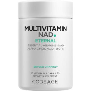 Codeage Multivitamin NAD Supplement – NAD+ Energy & Healthy Aging Support – Vitamin D3 K2, P5P, Methylated B12, Alpha Lipoic Acid, Folate, Riboflavin, Biotin, B Complex Pills – Non-GMO – 30 Capsules