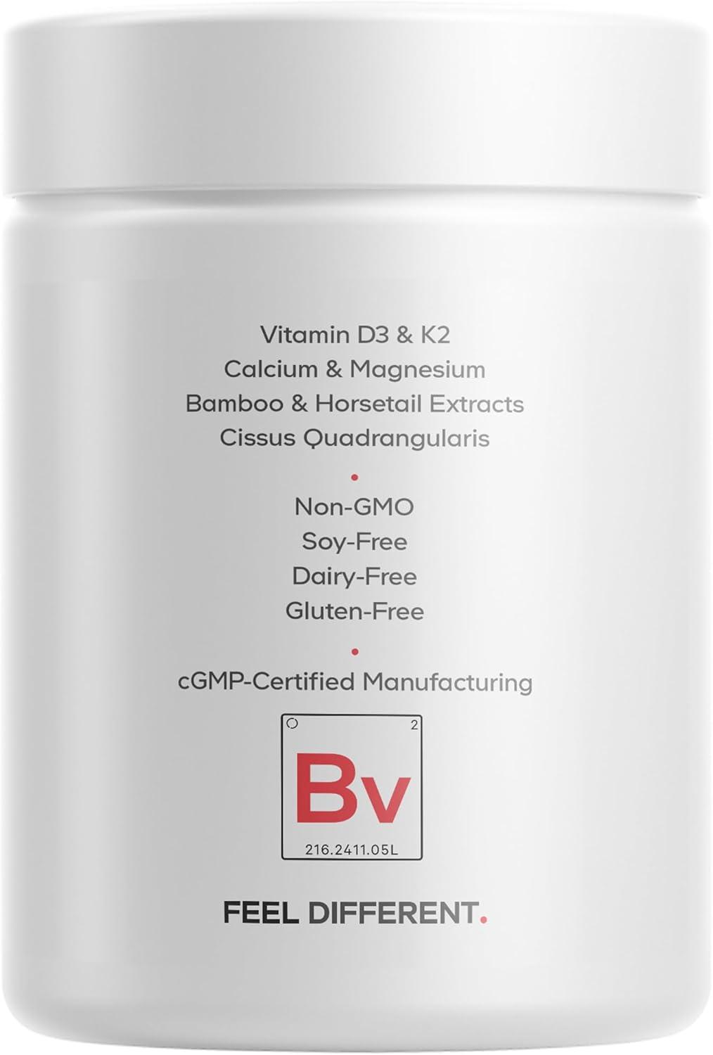 image:imageCodeage Bones Vitamins Vitamin D3 amp K2 Vitamin C Calcium Magnesium Zinc Hesperidin LLysine Manganese Bamboo Horsetail Cissus Boron TransResveratrol NonGMO Supplement 90 Capsules