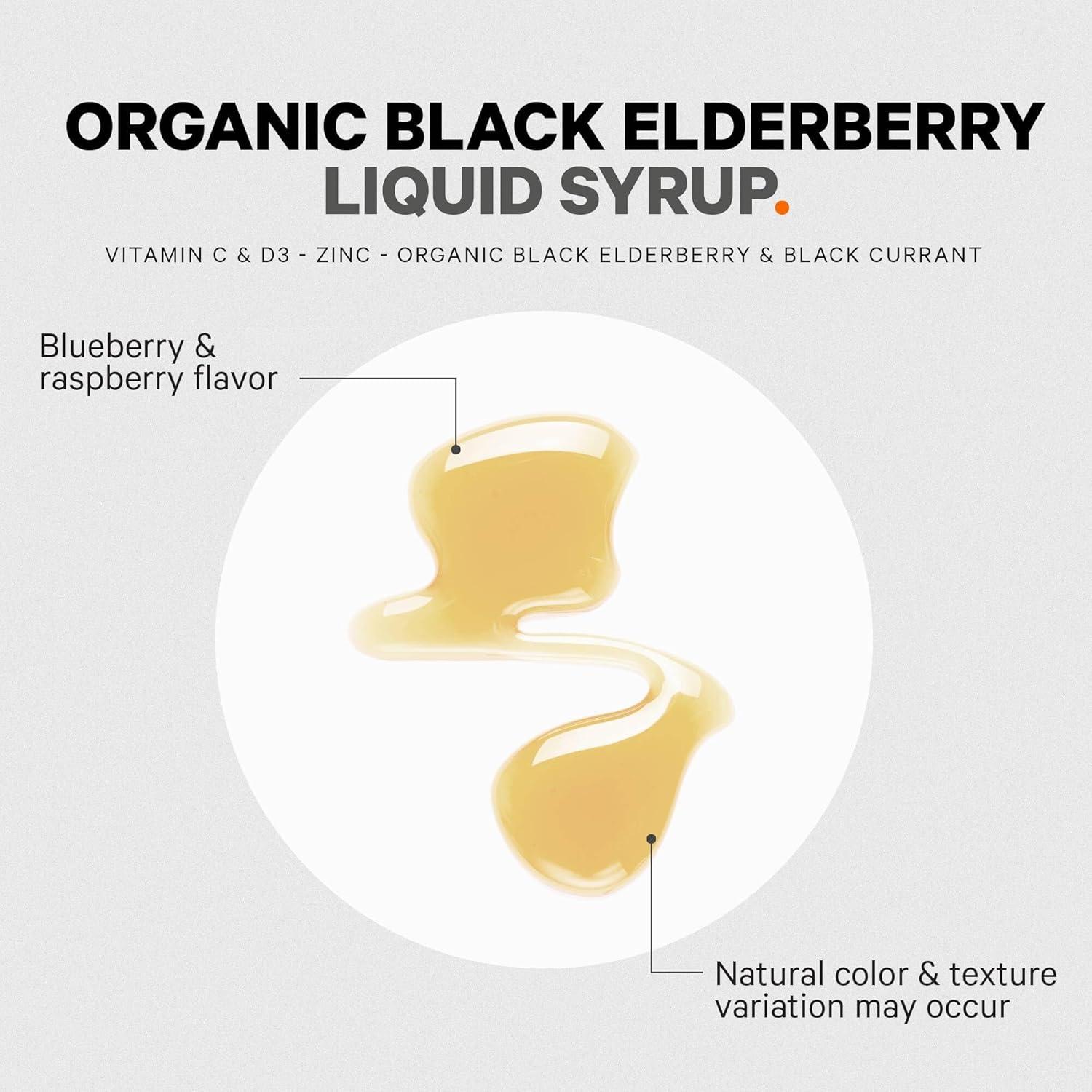 image:imageCodeage Elderberry Vitamins Pro Organic Black Elderberry Liquid Drops Vitamin C D3 Zinc Black Currant 2Month Supply Black Sambucus Liquid Supplement for Adults amp Kids 4 fl oz