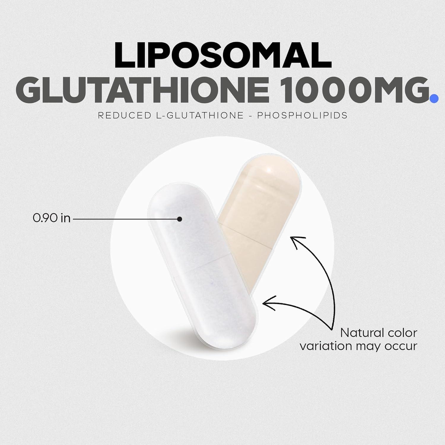image:imageCodeage Liposomal Glutathione 1000 mg Supplement HighPotency Reduced LGlutathione Liposomal Delivery Phospholipids NonGMO GlutenFree 60 Capsules