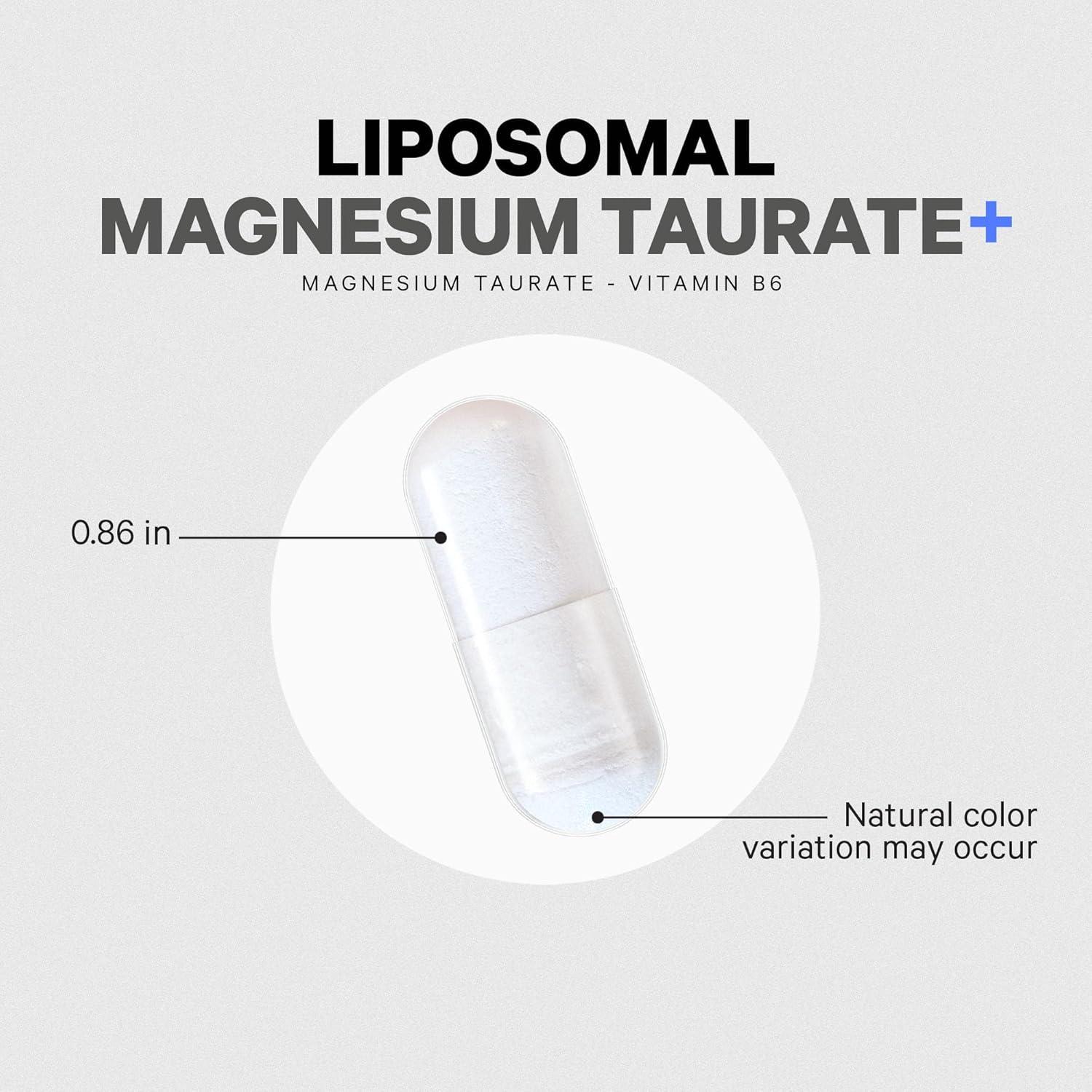 image:imageCodeage Liposomal Magnesium Taurate Supplement Magnesium Taurate Vitamin B6 as Pyridoxal 5Phosphate 2Month Supply Liposomal Delivery Vegan NonGMO GlutenFree 120 Capsules