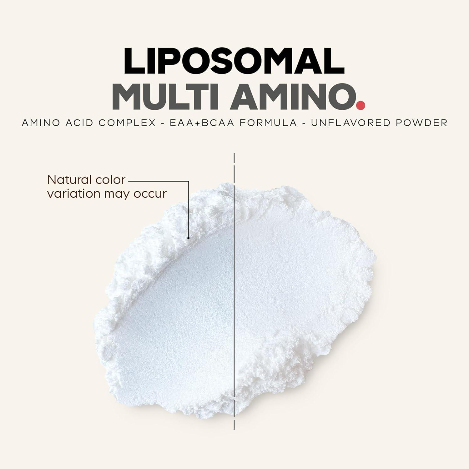 image:imageCodeage Liposomal Multi Amino Powder Supplement BCAA amp EAA Supplement All 9 Essential Amino Acids BranchedChain Amino Acid Pre amp Post Workout Unflavored Liposomal Delivery NonGMO 615 oz