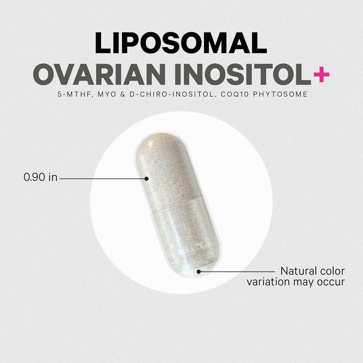 image:imageCodeage Liposomal Ovarian Inositol Supplement MyoInositol amp DChiroInositol 401 Blend Folate 5MTHF CoQ10 Pomegranate amp Wild Blueberry Liposomal Delivery NonGMO GlutenFree 120 Capsules