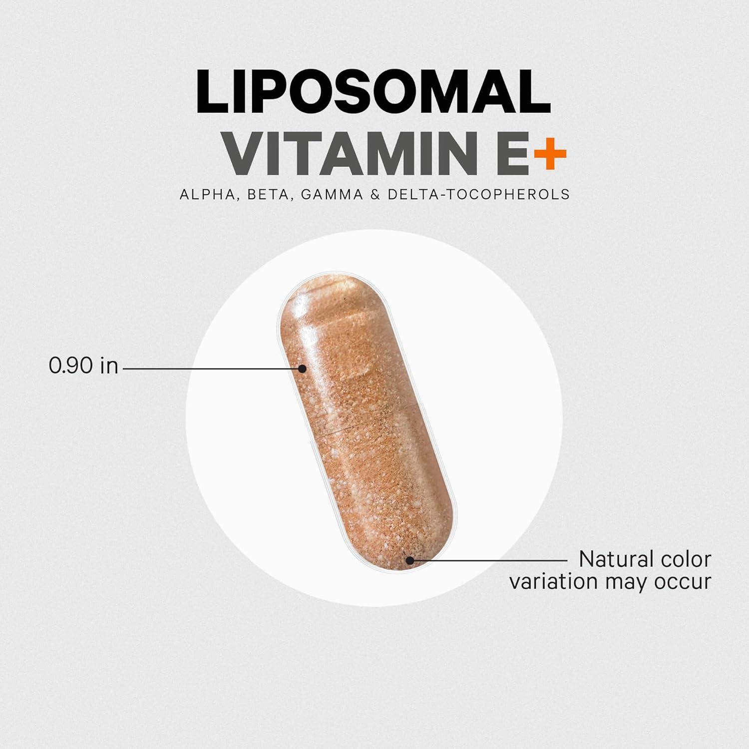 image:imageCodeage Liposomal Vitamin E Supplement All Vitamin E Tocopherols 3Month Supply Alpha Tocopherols Beta Gamma and Delta Liposomal Mixed Tocopherols NonGMO Phospholipid 90 Capsules
