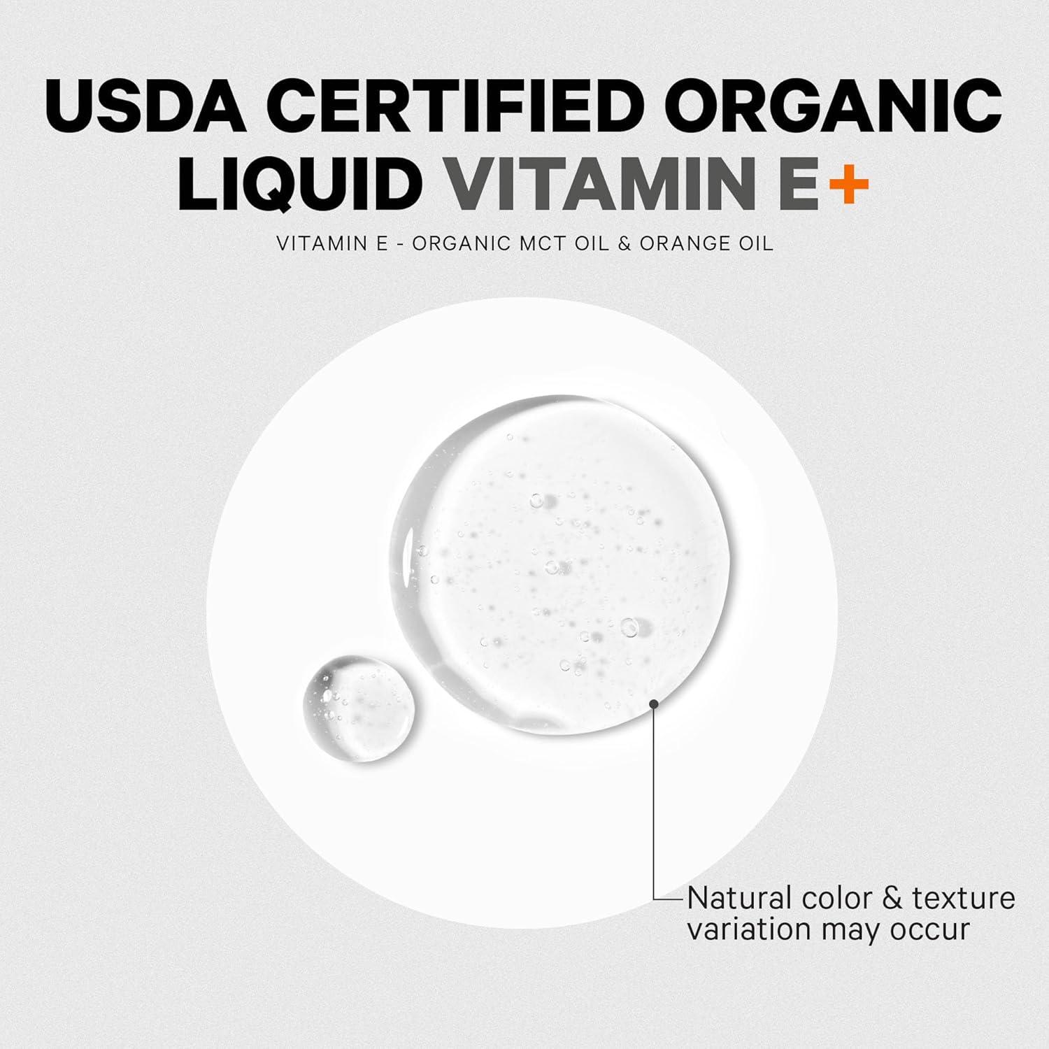 image:imageCodeage Liquid Vitamin E USDACertified Organic Vitamin E 2Month Supply DAlpha Tocopherol Acetate Organic MCT Oil Orange Fruit Oil Unflavored NonGMO Vegan GlutenFree 2 fl ozLiquid