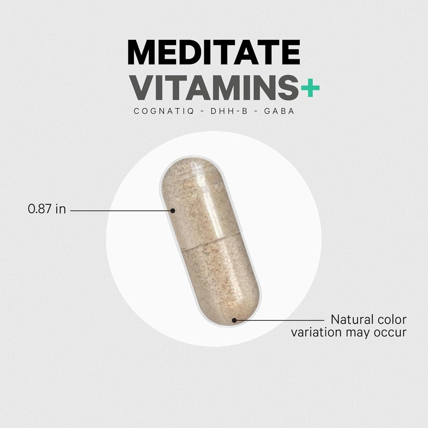 image:imageCodeage Meditate Vitamins Supplement CognatiQ DHHB GABA Ashwagandha Organic Mushrooms Blueberries BDNF Brain Pills and Neuroprotein Vegan NonGMO GlutenFree 60 Capsules