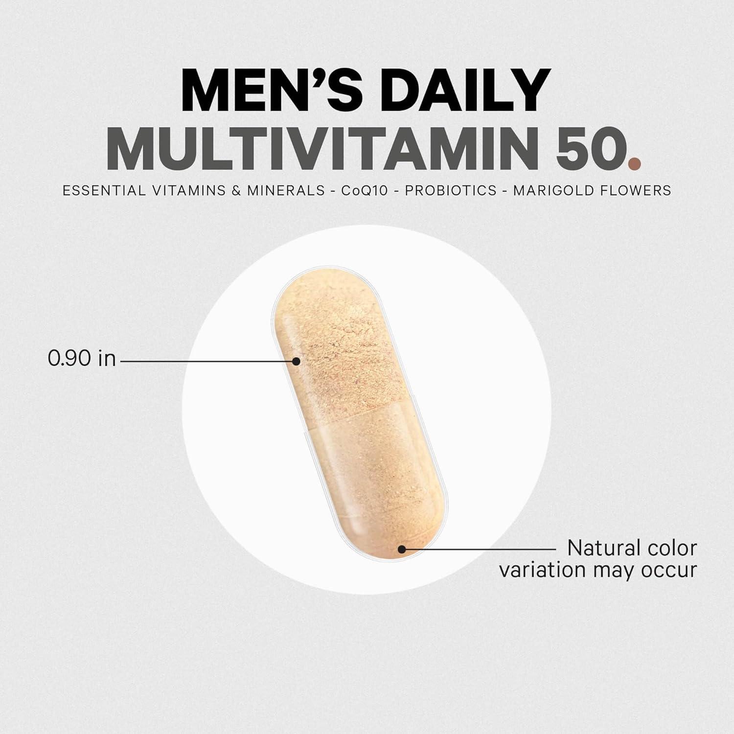 image:imageCodeage Mens Multivitamin 50 Essential Vitamins amp Minerals for Men Over 50 Daily Multivitamins for Men Supplement Vitamin A C D3 E B6 B1 CoQ10 Probiotics Lutein NonGMO 30 Capsules