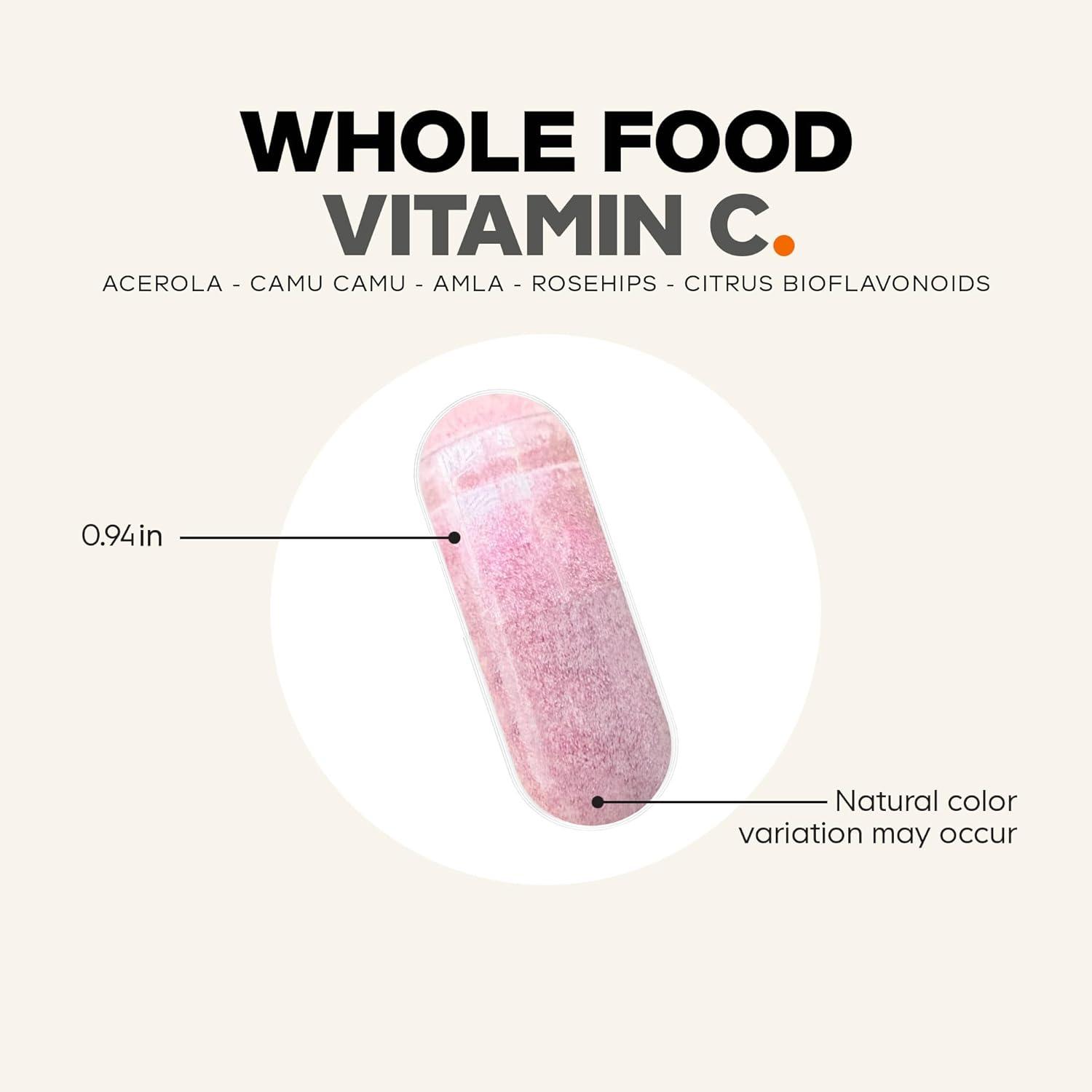 image:imageCodeage Whole Food Vitamin C Supplement Acerola Cherry Camu Camu Amla Berry amp Rose HIPS Blend Citrus Bioflavonoids Instantfood Energy Vitamins 500mg Vitamin C Pills NonGMO 60 Capsules