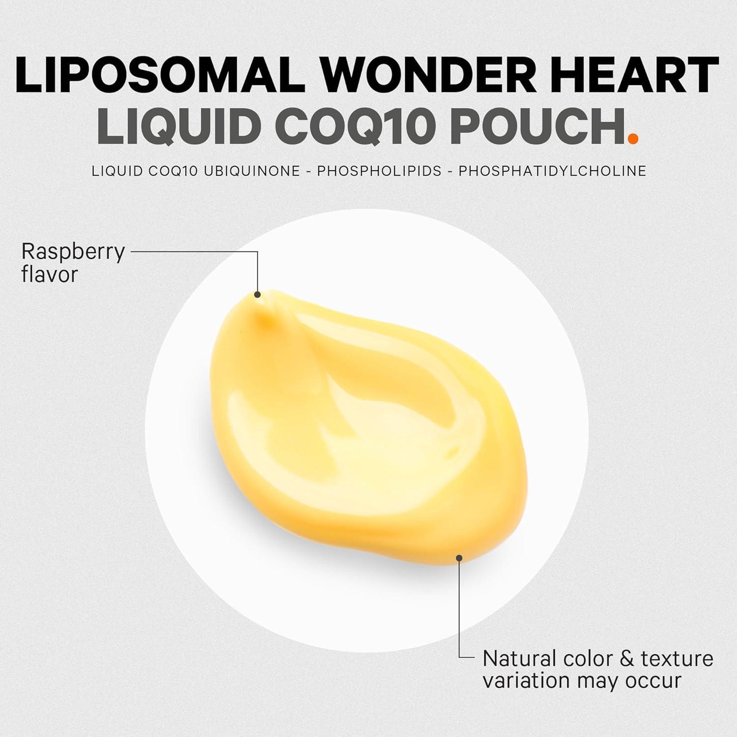 image:imageCodeage Wonder Heart Liquid CoQ10 Liposomal Ubiquinone Supplement Coenzyme Q10 Heart Vitamins NonGMO Sunflower Phosphatidylcholine Vegan Blend Raspberry Flavored Softgel Pack of 30 Pouches