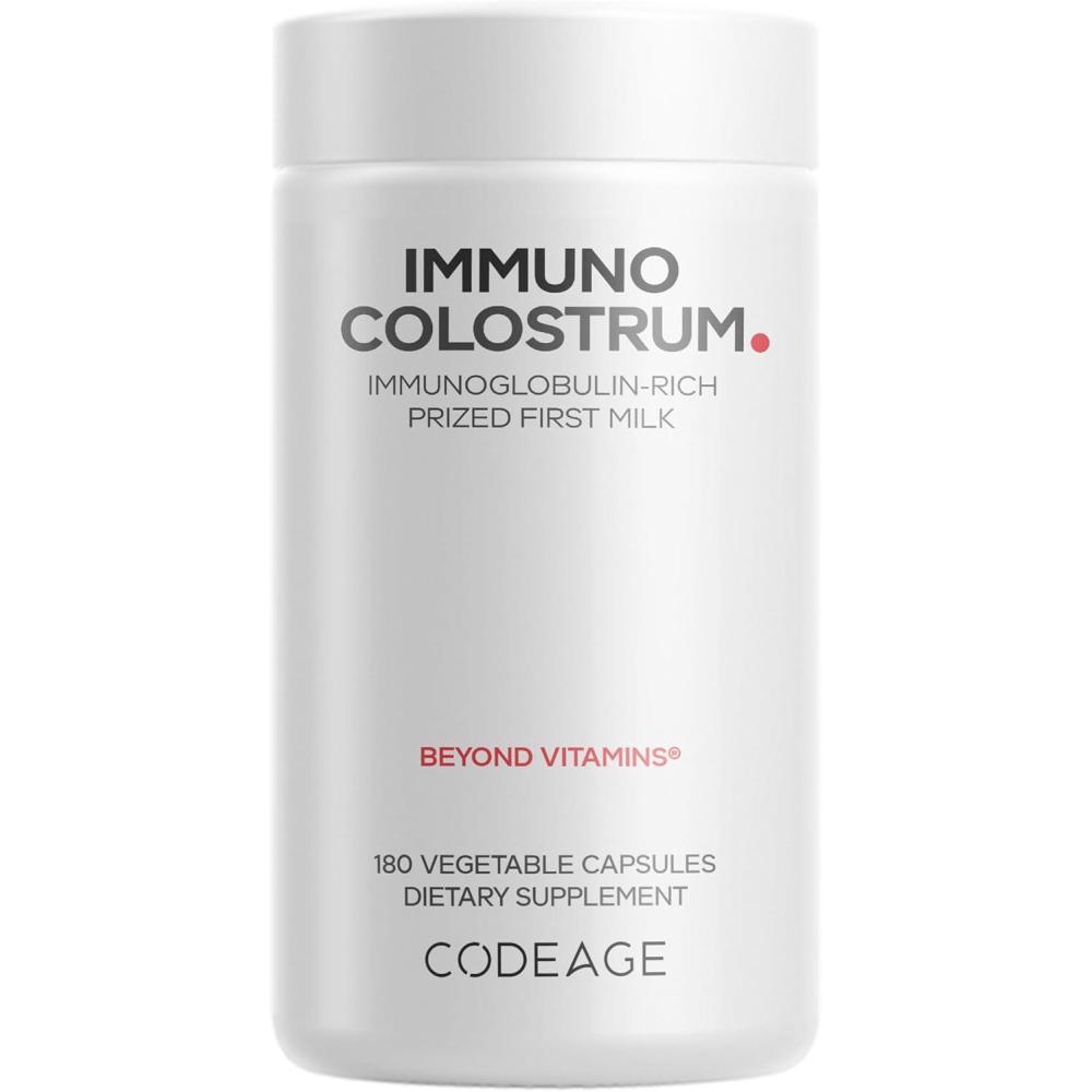 image:imageCodeage Colostrum Supplement GrassFed Colostrum Prized First Milk GrassFinished FreezeDried Vitamins Immunoglobulins Growth Factors NonGMO GlutenFree 180 Capsules