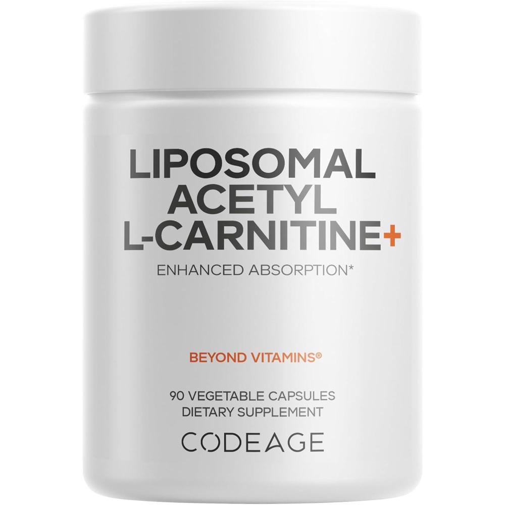 image:imageCodeage Liposomal AcetylLCarnitine Supplement 500 mg AcetylLCarnitine per Serving 3Month Supply Liposomal Delivery Alcar Supplement LCarnitine NonGMO GlutenFree 90 Capsules