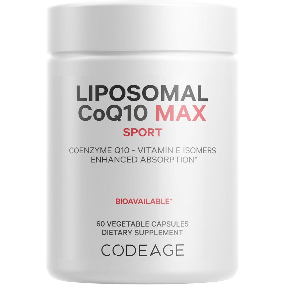 image:imageCodeage Liposomal CoQ10 Max Supplement 250 mg Coenzyme Q10 with Vitamin E Isomers Tocopherols 2Month Supply 1 Capsule Per Serving Liposomal Delivery NonGMO GlutenFree 60 Capsules